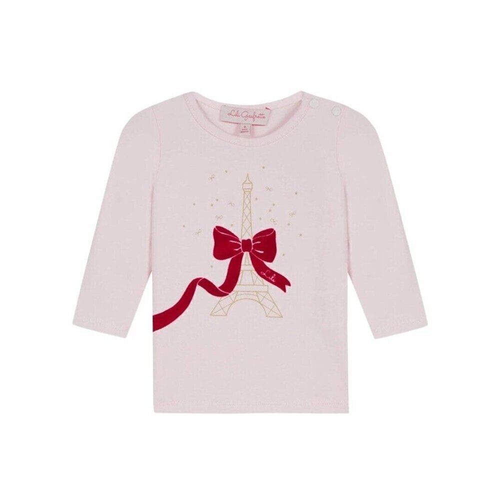 Lili Gaufrette Tee Shirt Eiffel Tower Paris Printed 18 Months Pink